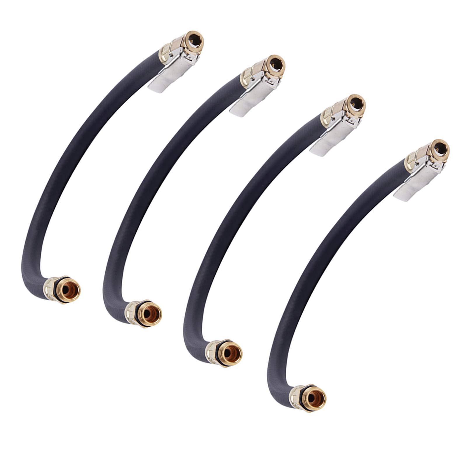 Extensión de válvula de manguera de inflado de neumáticos de coche de rosca externa de 1/4 13MM con mandril de aire de bloqueo para coche 4 Uds