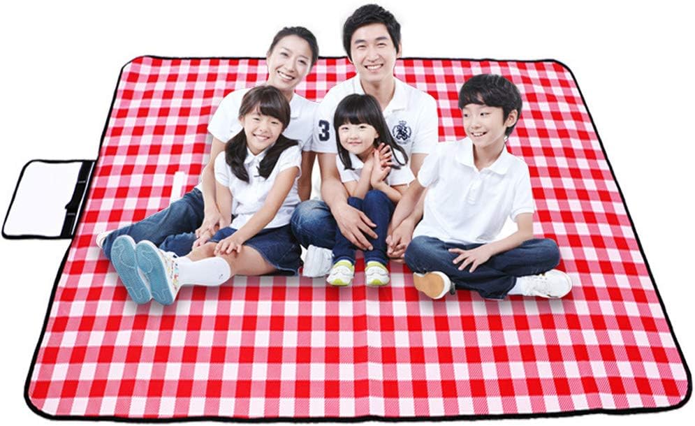 Manta Picnic 300x150cm Impermeable Anti-Arena,XXL Grande Plegable Manta para Picnic Playa, Familia BBQ,Verano Outdoor Camping(Rojo)
