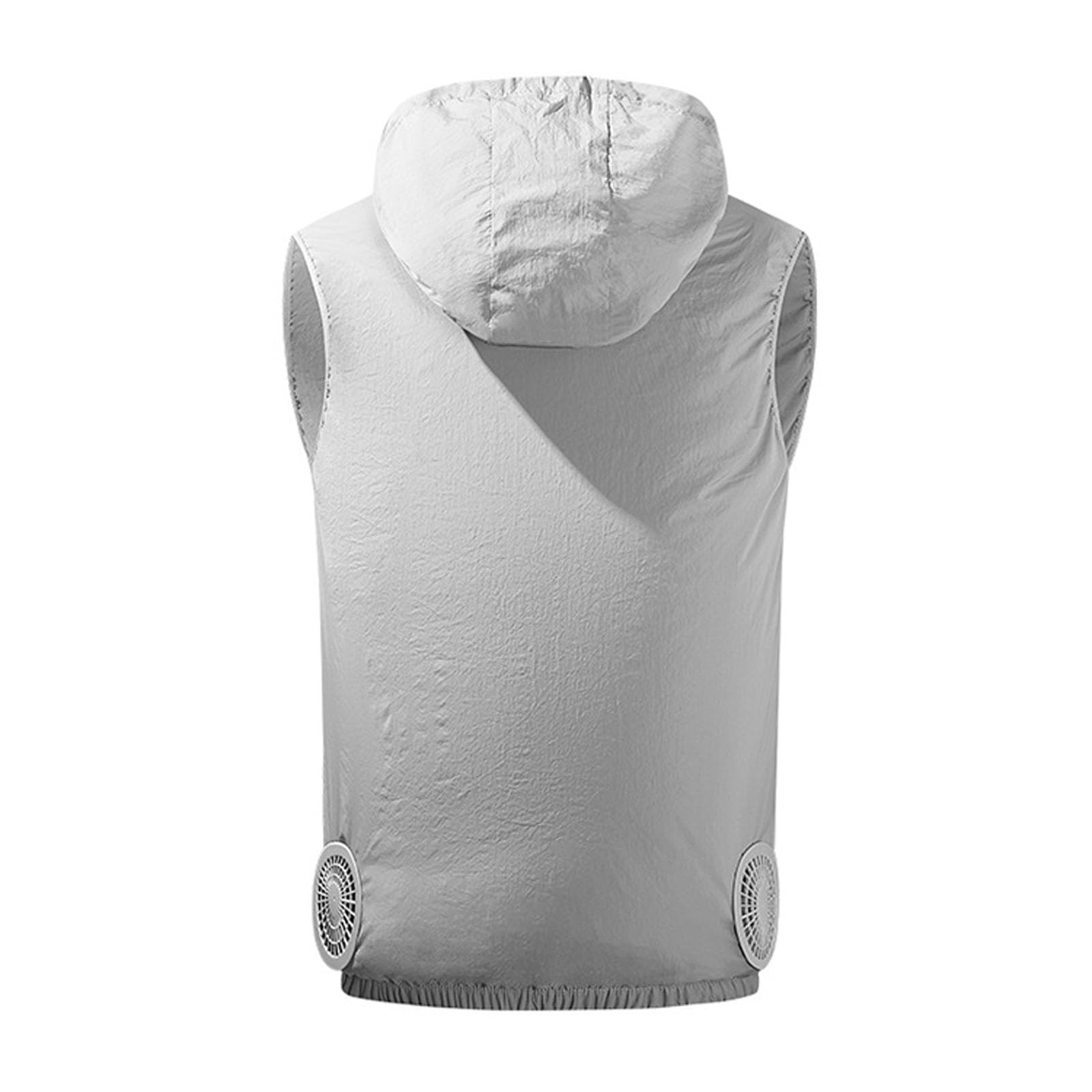 Gilet di raffreddamento unisex con cappuccio, con 2 ventole, ricaricabile tramite USB, resistente all'acqua