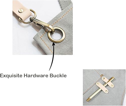 Miniatura 8 de carrotez Delantal de lona ajustable de gran tamaño con bolsillos Delantales para hombres y mujeres