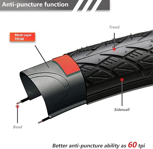 Miniatura 2 de 700x35c700x38c - Par de neumáticos de bicicleta de carretera 60 TPI Kevlar plegables de alta calidad para bicicletas de ciudad, paquete de 2