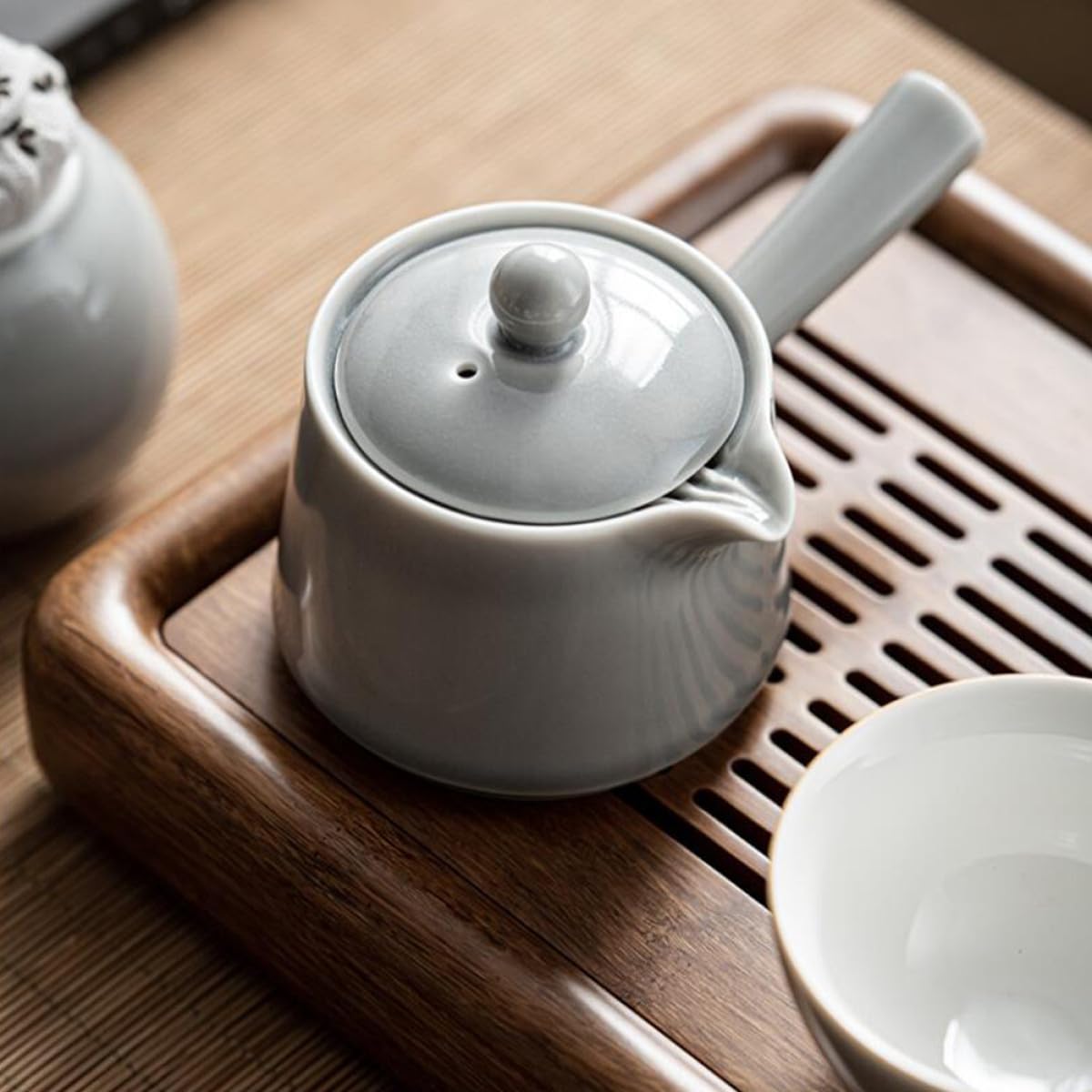 SECFOU Tetera Pequeña de Cerámica Diseño Ergonómico y Estilo Clásico, Resistente para Uso en Casa y Celebraciones como Bodas y Fiestas