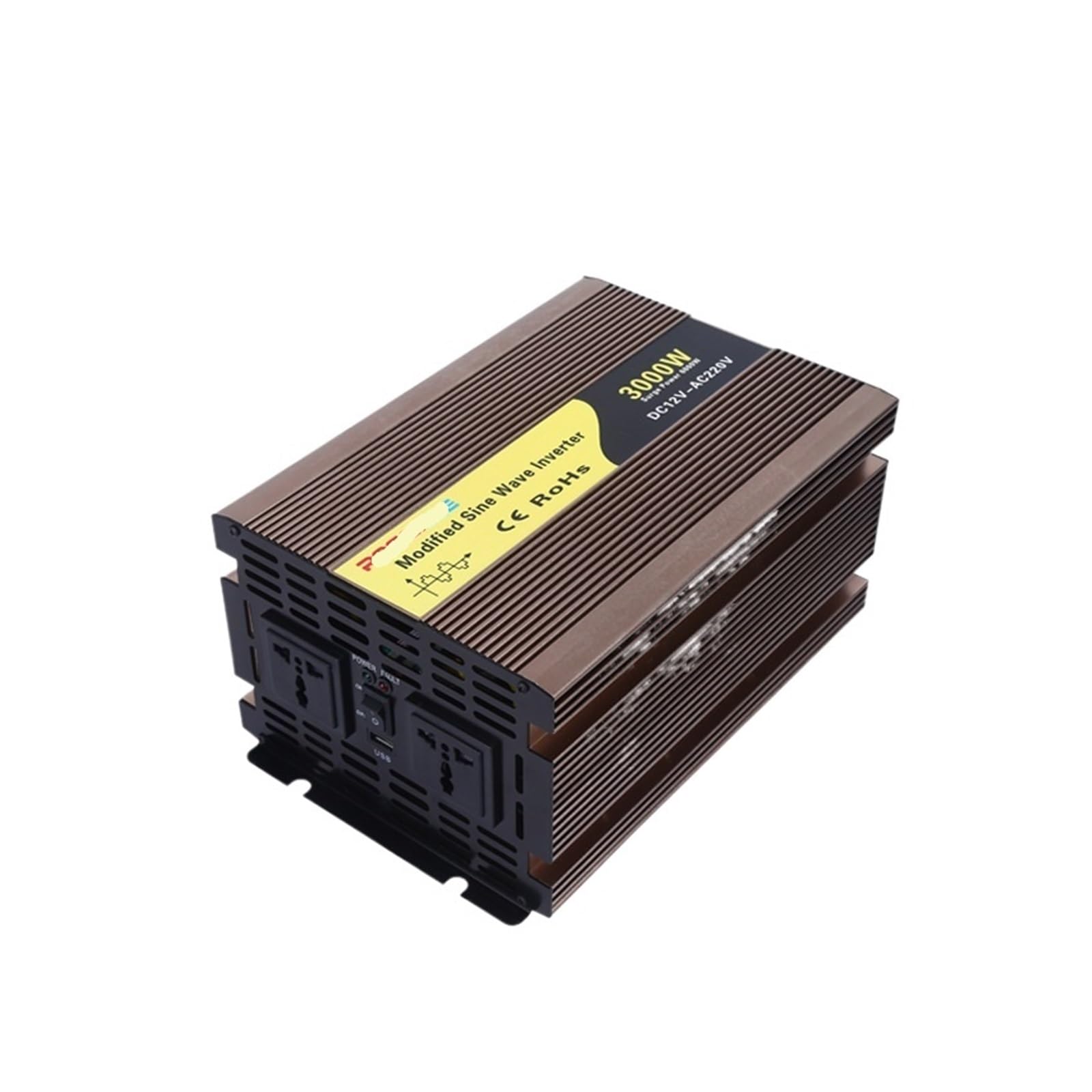 Inversor doméstico 3000W 12V 220V: convertidor de alimentación integrado 3