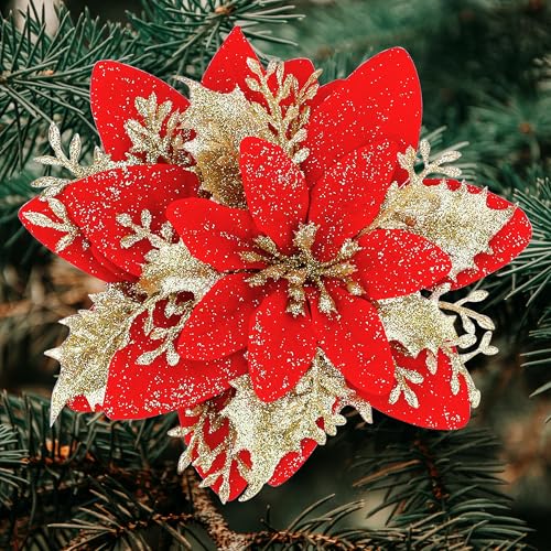 SITUMEIZI Red Gold Poinsettia Set