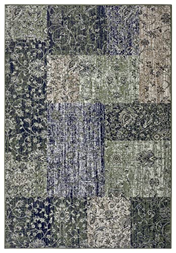 Tapis patchwork à poils courts HANSE Home Kirie vert moderne