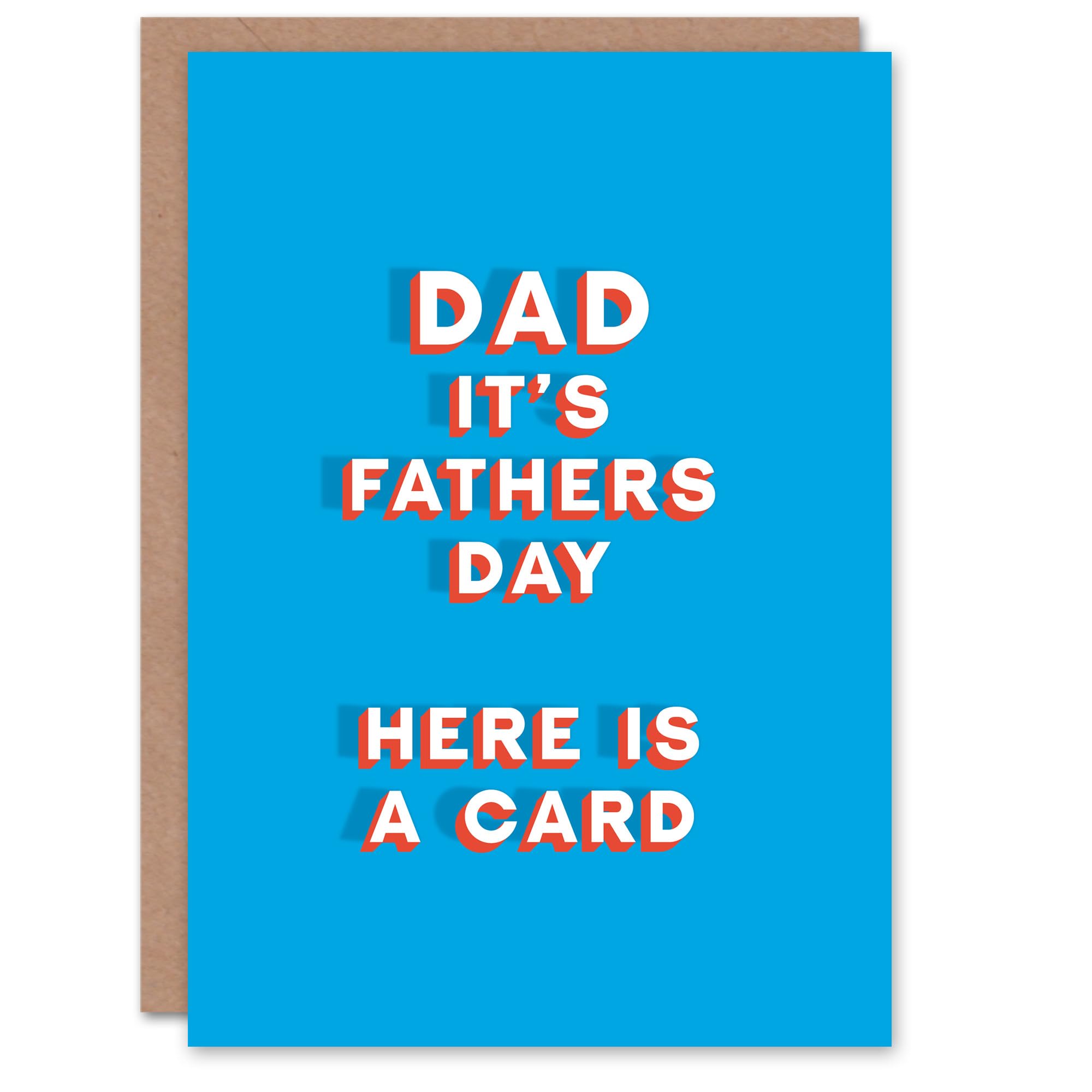 Fathers Day Card Here Is A Card Bold Blue Fun Funny Cheeky Humour Joke For Him Dad Father Greeting Card