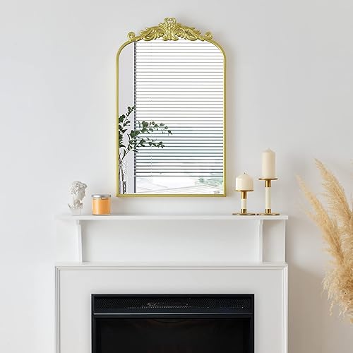 Hafomcel Arendahl Traditional Arch MirrorVintage Decorative Wall Mirror31 x 19GoldAntique Arched Wall Mirror with Metal Frame