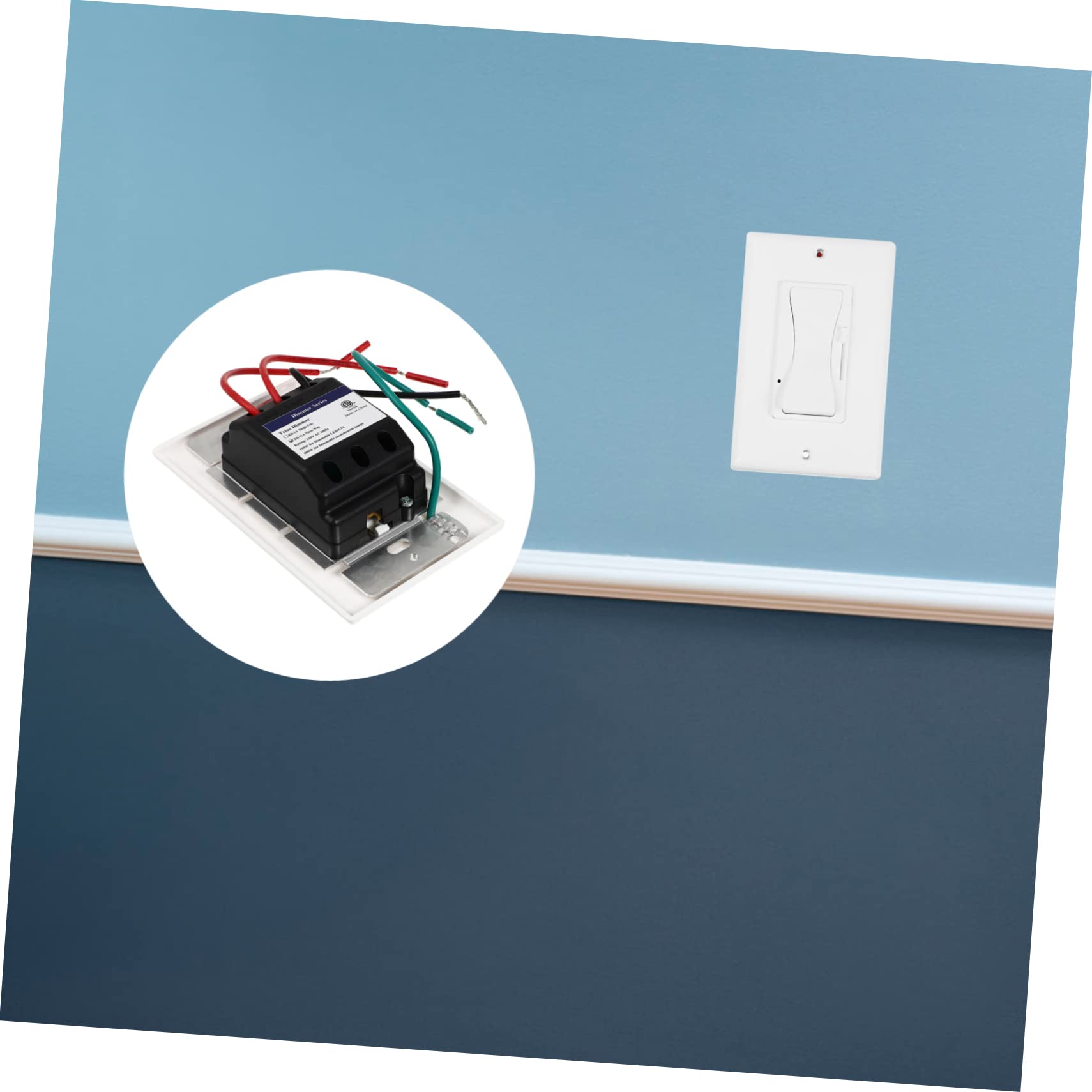 Homoyoyo 600w Interruptor De Regulación De Intensidad Para Luz Led Indicador Azul Máximo Incluye Panel De Pared Para Dormitorios y Salas De Estar