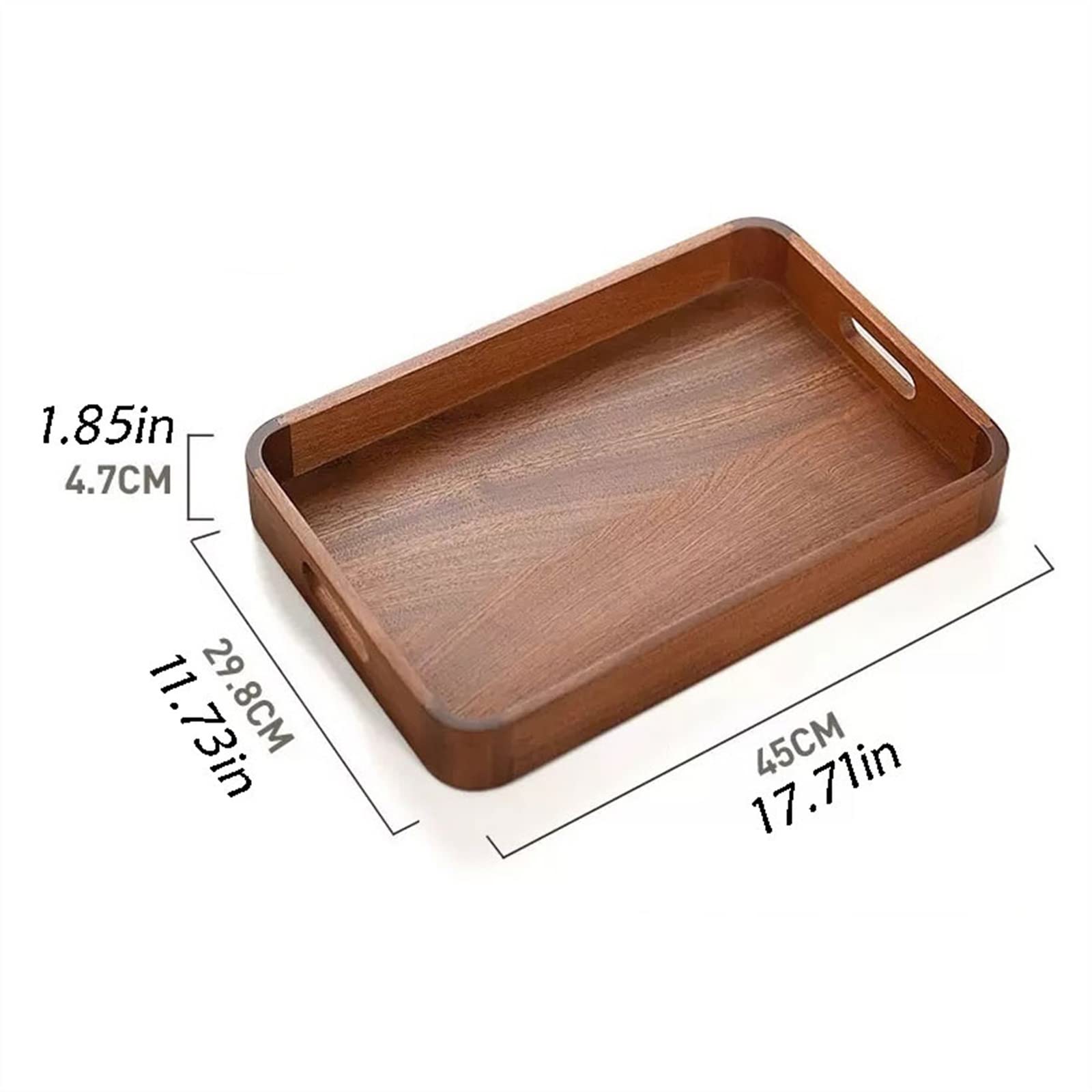 Bandejas para Servir Bandeja de Madera Rectangular de Estilo Vintage, Bandeja de Almacenamiento for Aperitivos y Frutas, Bandeja de Servicio de Cocina Bandeja de Cocina(Grande)