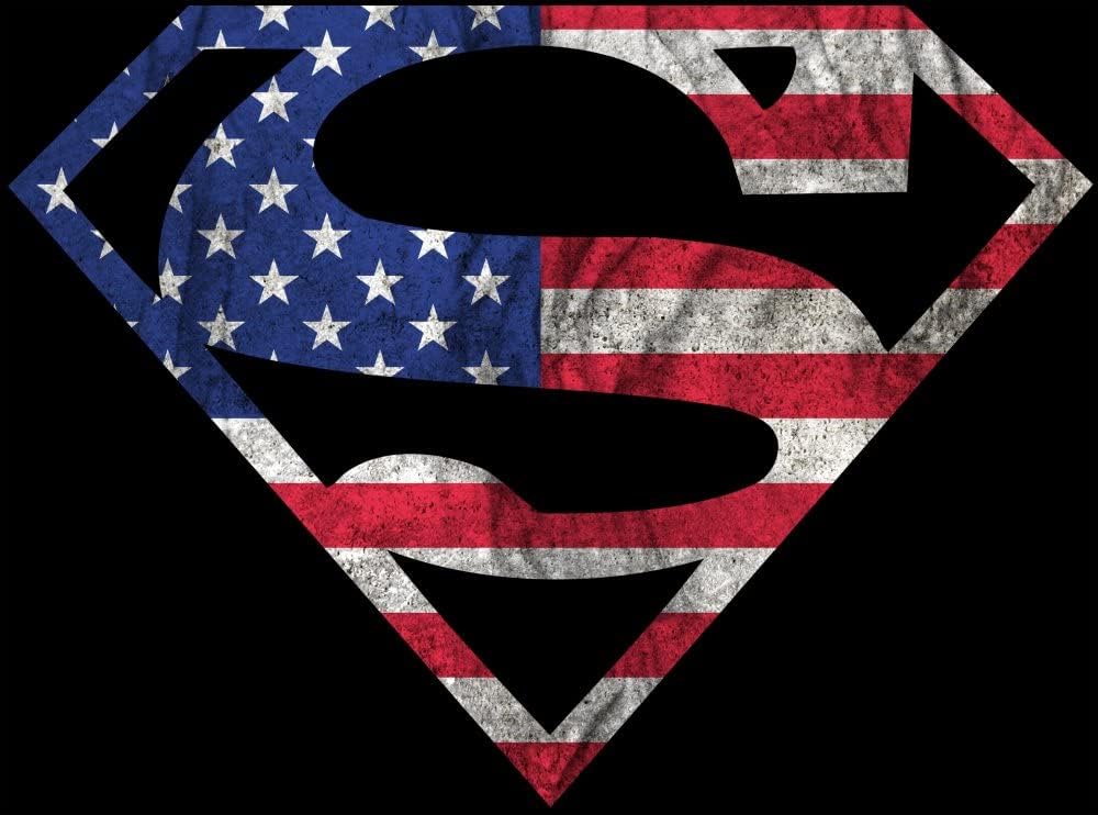 DC Comic Book Superman American Flag Symbol Men's Black Hoodie