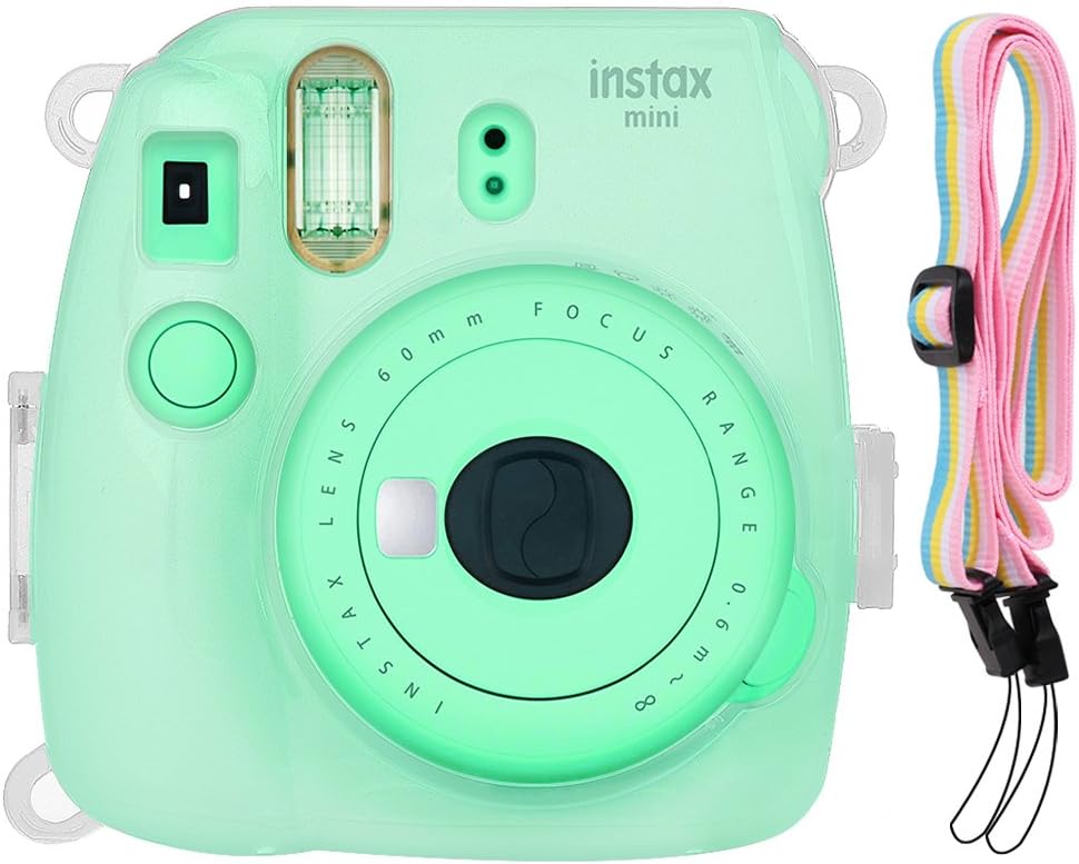 Katia Camera Case Bag Compatible for Fujifilm Instax Mini 9 / Mini 8 Instant Film Camera with Strap - Transparent