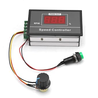 DC 6-60V 30A PWM Motor Speed Controller with Digital Display, Durable Stable Performance for 12V/24V/36V/48V Motors, Start/Stop Switch Potentiometer Included