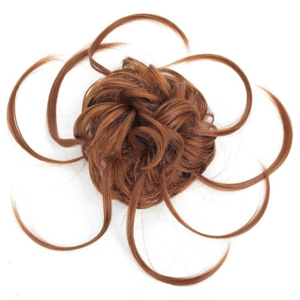 Lizhuzhuzs28 Women Messy Curly Hair Bun Ponytail Extensions with Elastic Band Synthetic Long Updo Scrunchies Hairpiece Daily(30)