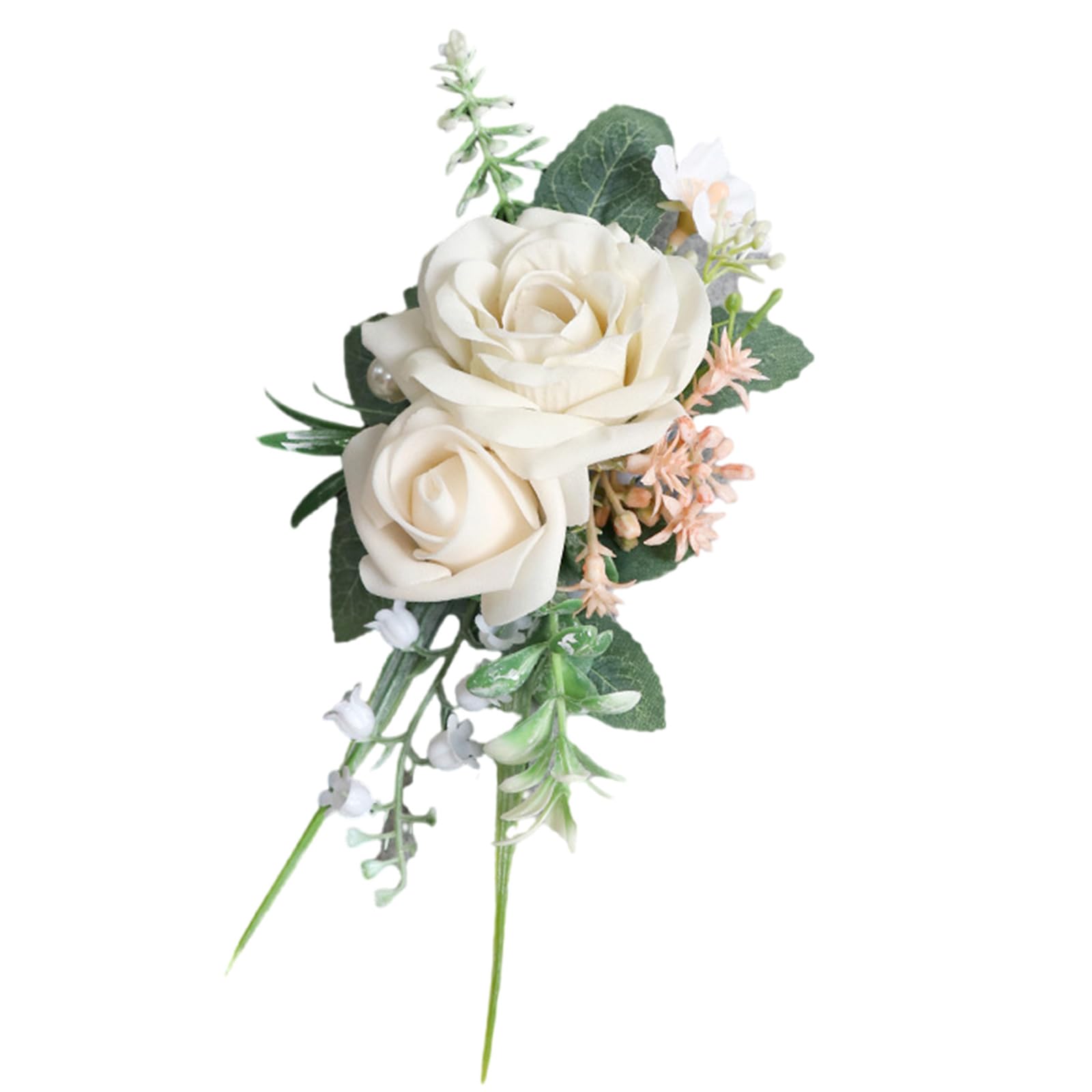 Jazuaiao Wrist Flower Realistic Rose Boutonniere for Girls Wedding Bridesmaids Wristbands in Classical Color Optional Silk Boutonnieres for Groomsmen