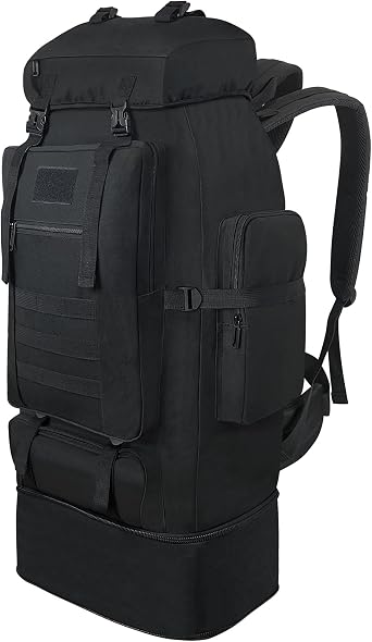 Vaupan Hiking Backpack, 80L/100L Large Camping Backpack, Expandable Waterproof Molle Rucksack, Outdoor Sport Travel Daypack