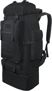 Hiking Backpack,100L Large Camping Backpack, Expandable Waterproof MOLLE Rucksack, Outdoor Sport Travel Daypack Military Tactical Backpack for Men Women Black