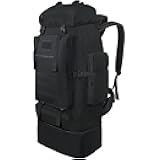 Hiking Backpack, 100L Large Camping Backpack, Expandable Waterproof MOLLE Rucksack, Outdoor Sport Travel Daypack Military Tactical Back pack for Men Women (Black)