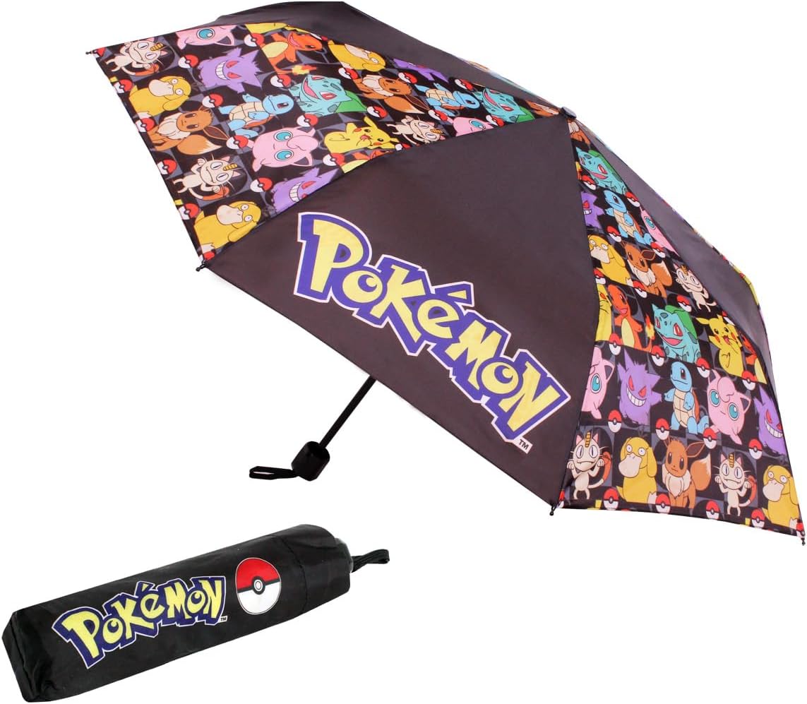 Pokémon Pokemon Umbrella for Adults Teens Kids - Folding Telescopic Umbrella Lightweight Travel School Work Gifts