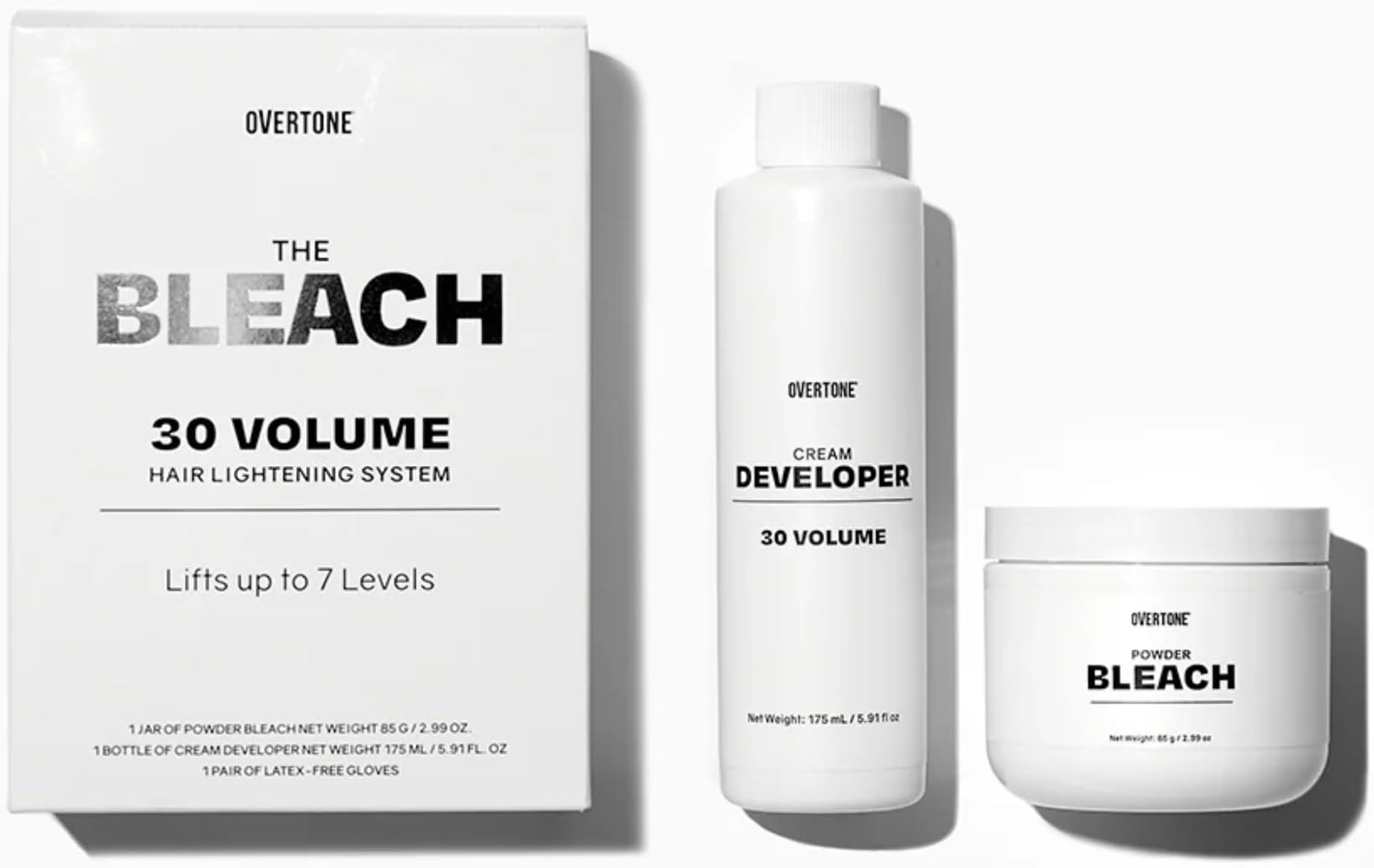 oVertone The Bleach 30 Volume Hair Lightening Kit - Vegan, Cruelty-Free & Made w/ Hydrating Ingredients & Toning Pigment - Lifts Hair up to 7 Levels