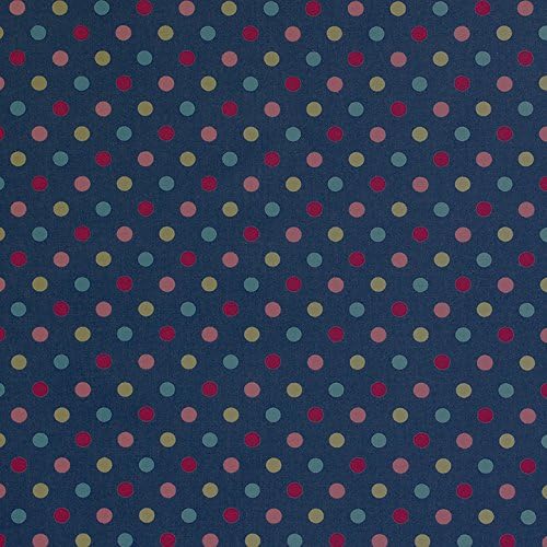 Hadson Craft Printed Cotton Red, Yellow, Blue Polka Dot Heavy Duty Canvas Fabric for Out Door Upholstery-Width 44 inch (114 cm)– Priced by Per metre (100 cm), One Size