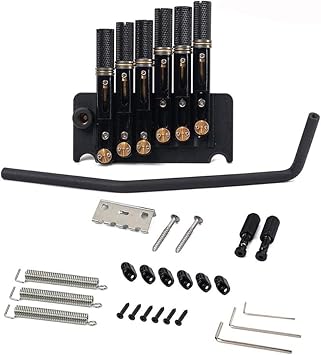 Headless Guitar Bridge Tremolo System Set with Tailpiece Black Tremolo Bridge Device Electric Guitar Bridge Color 6 string