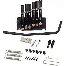 Headless Guitar Bridge Tremolo System Set with Tailpiece Black Tremolo Bridge Device Electric Guitar Bridge Color 6 string
