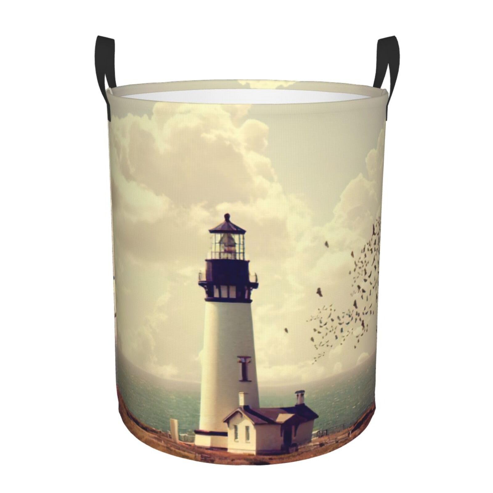 Panier à linge haut Old Lighthouse solution anti-désordre pour rangement de couvertures