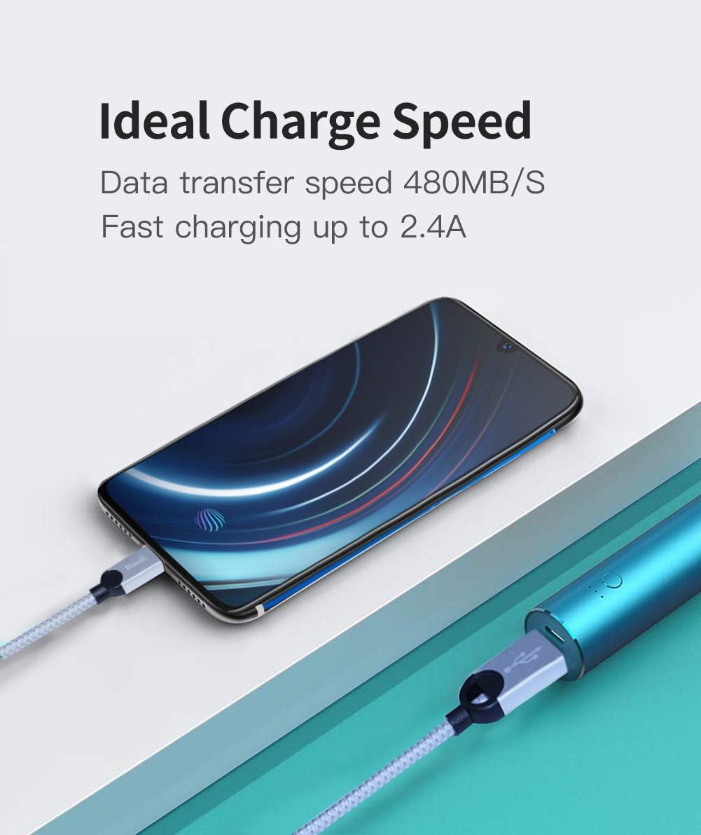 USB Type C Cable, Biaoji(3 FT) USB A 2.0 to USB-C Fast Charger Nylon Braided USB C Cable Compatible Samsung Galaxy S9 S8 Plus Note 9 8 (HLT2628T)