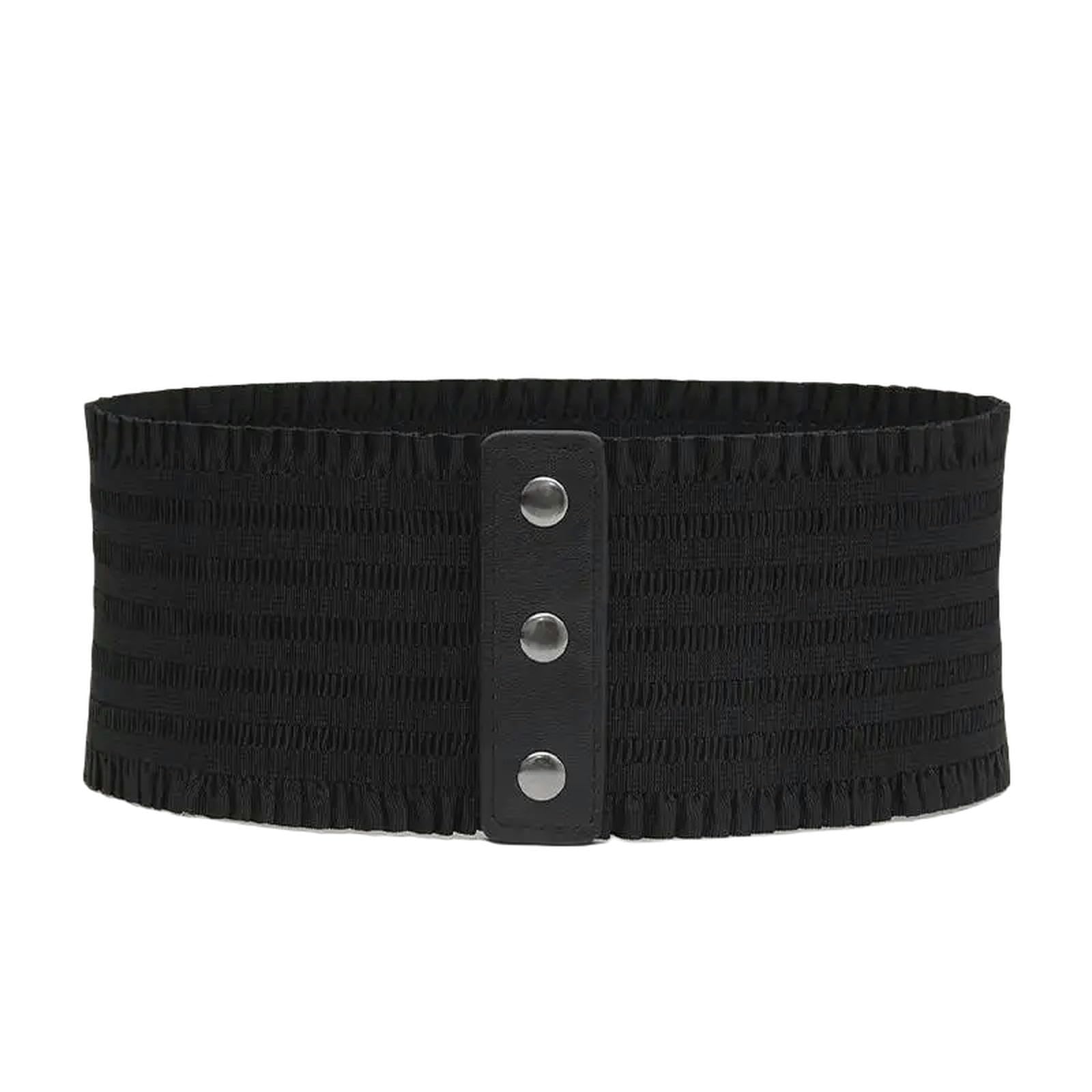 YIMAIWLX women's belts Women's Wide Waistband Stretchy Dress Elastic Snap-button Corset Belts-black-70-95cm