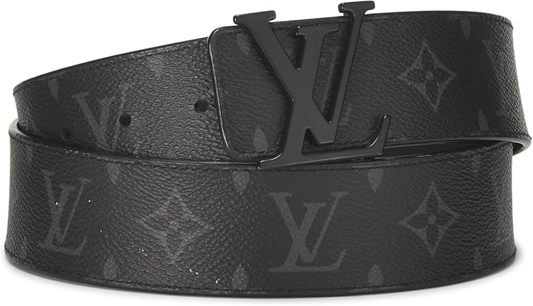 Pre-loved Monogram Eclipse LV Initiales Ceinture 90, Grey