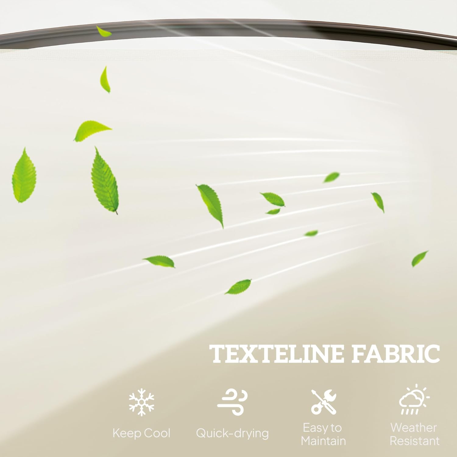 Outsunny Outdoor Glider Bench with Center Table, Metal Frame Patio Loveseat with Breathable Mesh Fabric and Armrests for Backyard Garden Porch, Beige