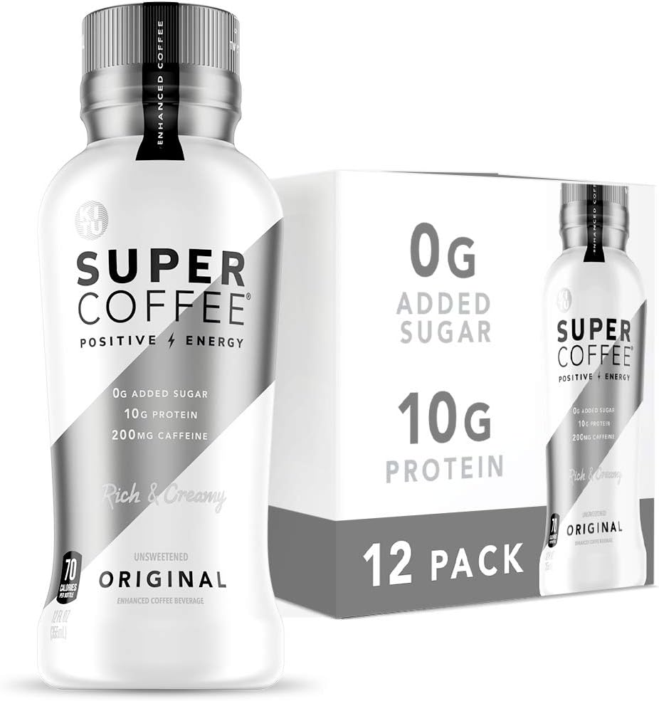 Kitu Super Coffee, Iced Keto Coffee (0g Added Sugar, 10g Protein, 70 Calories) [Original] 12 Fl Oz, 12 Pack | Iced Coffee, Protein Coffee, Coffee Drinks - LactoseFree, SoyFree, GlutenFree