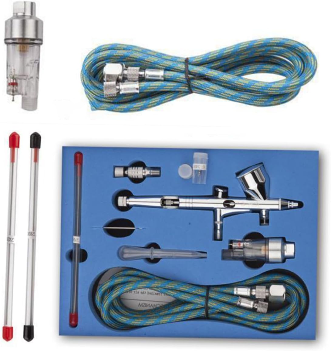 JEWEDECO Portable Airbrush Compressor Kit Airbrushes Set for Nail Art Cake Decorating Professional Painting Tool