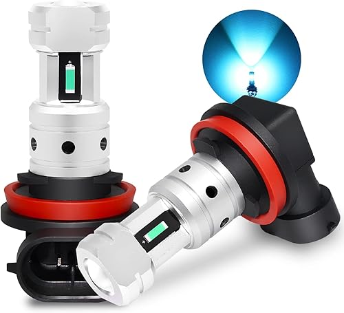 PHINLION Bombillas LED antiniebla H8 H11, color azul, 3800 lm, superbrillantes, 12 V, H11LL H16, repuesto para faros antiniebla de coche y DRL,