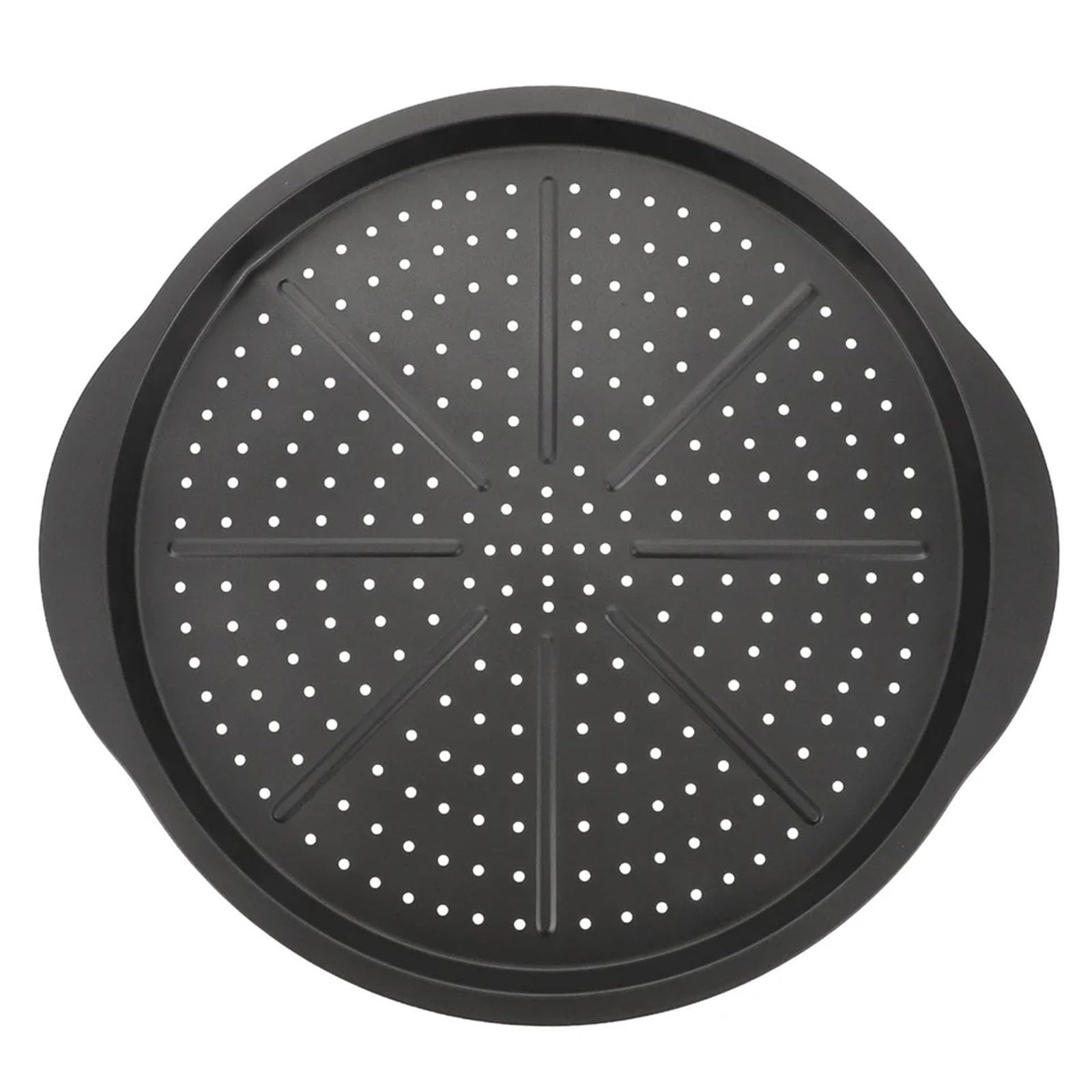 XAGMODSHN Perforated Round Baking Tray 15 Inch Nonstick Carbon Steel, Ergonomic Handle & Optimal Heat Distribution Carbon Steel Pizza Baking Tray