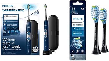 Amazon.com: Philips Sonicare Protective Clean 6100 Navy Blue and 2
