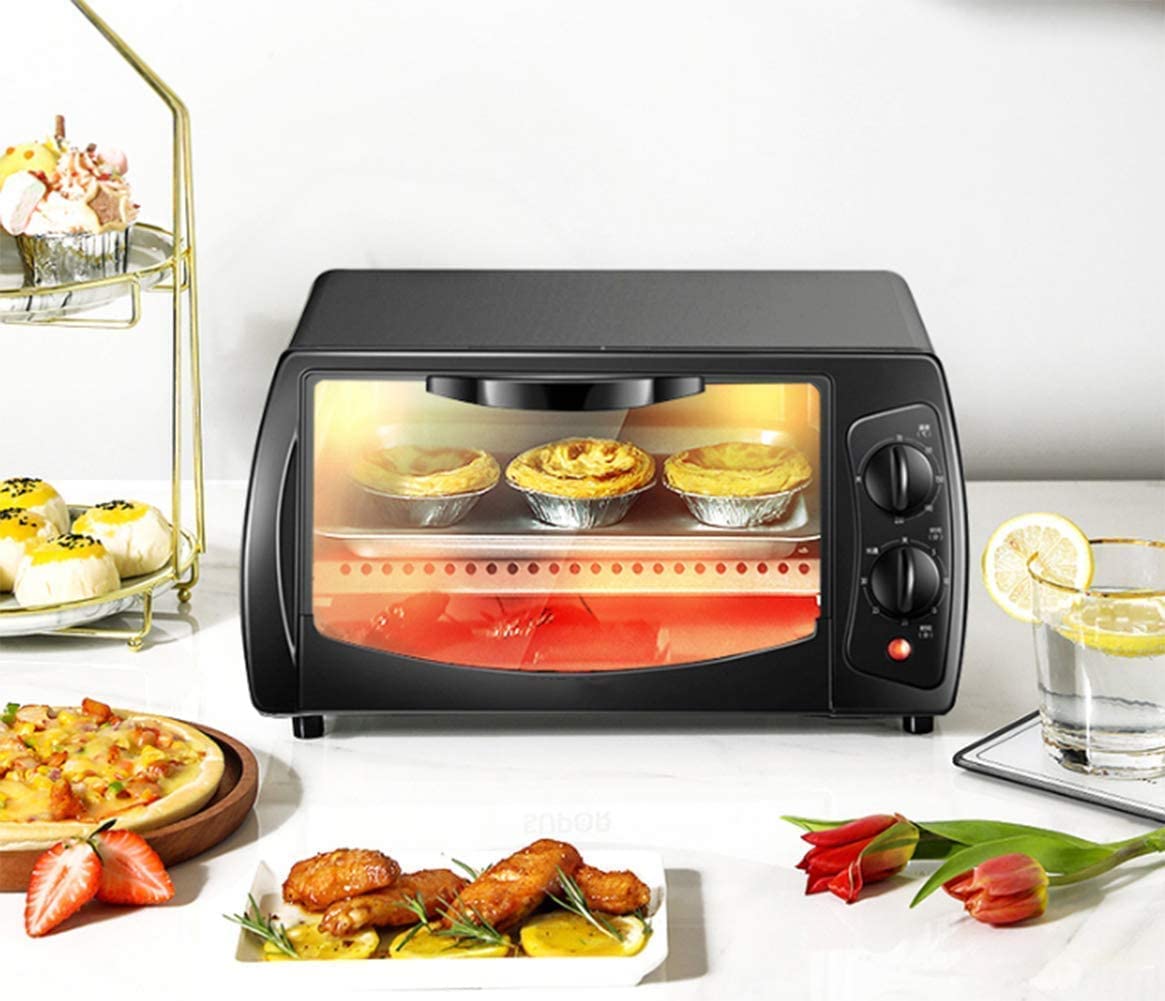 Mini tostapane da 10 Litri ， Forno da appoggio Multifunzione Forno da appoggio a convezione Cucina Domestica in Acciaio Inossidabile Bianco Utile