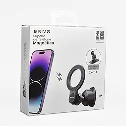Suporte de Telefone Celular Veicular Magnético para Carro Painel Ar Condicionado Saída de Ar Parabrisa Ímã Magsafe Qi2 2 em 1 DRIVR