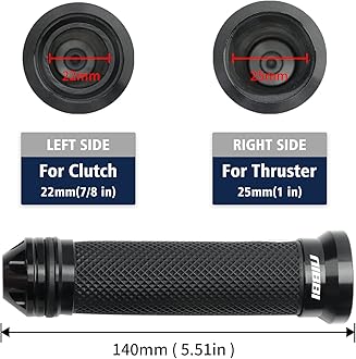 NIBBI Motorcycle Hand Grips, Racing CNC Aluminum & Soft Rubber Handlebar,7/8" Handle Grips for ATV GY6 Scooter