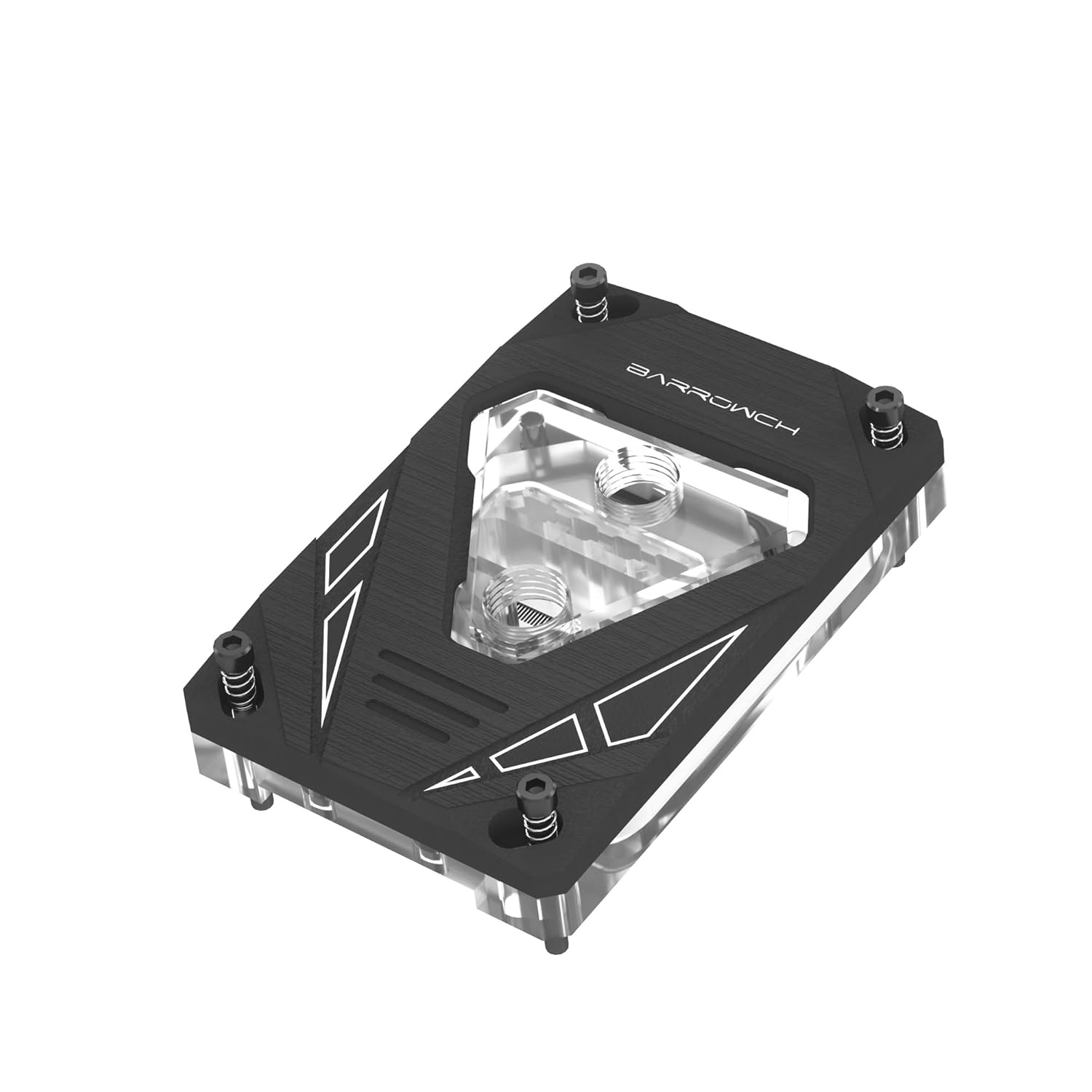 Barrowch M Series FBLTGA-04N CPU Water Block for AMD Ryzen 3 5 7 9 Socket AM5 AM4 Red Copper Waterblock & LRC 2.0 5v 3Pin aRGB LED + Adapter (Black)