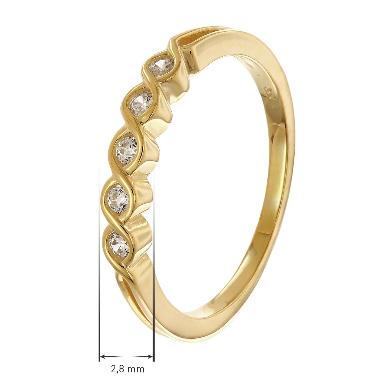 trendor Damenring Gold 333/8K mit Zirkonias 68395