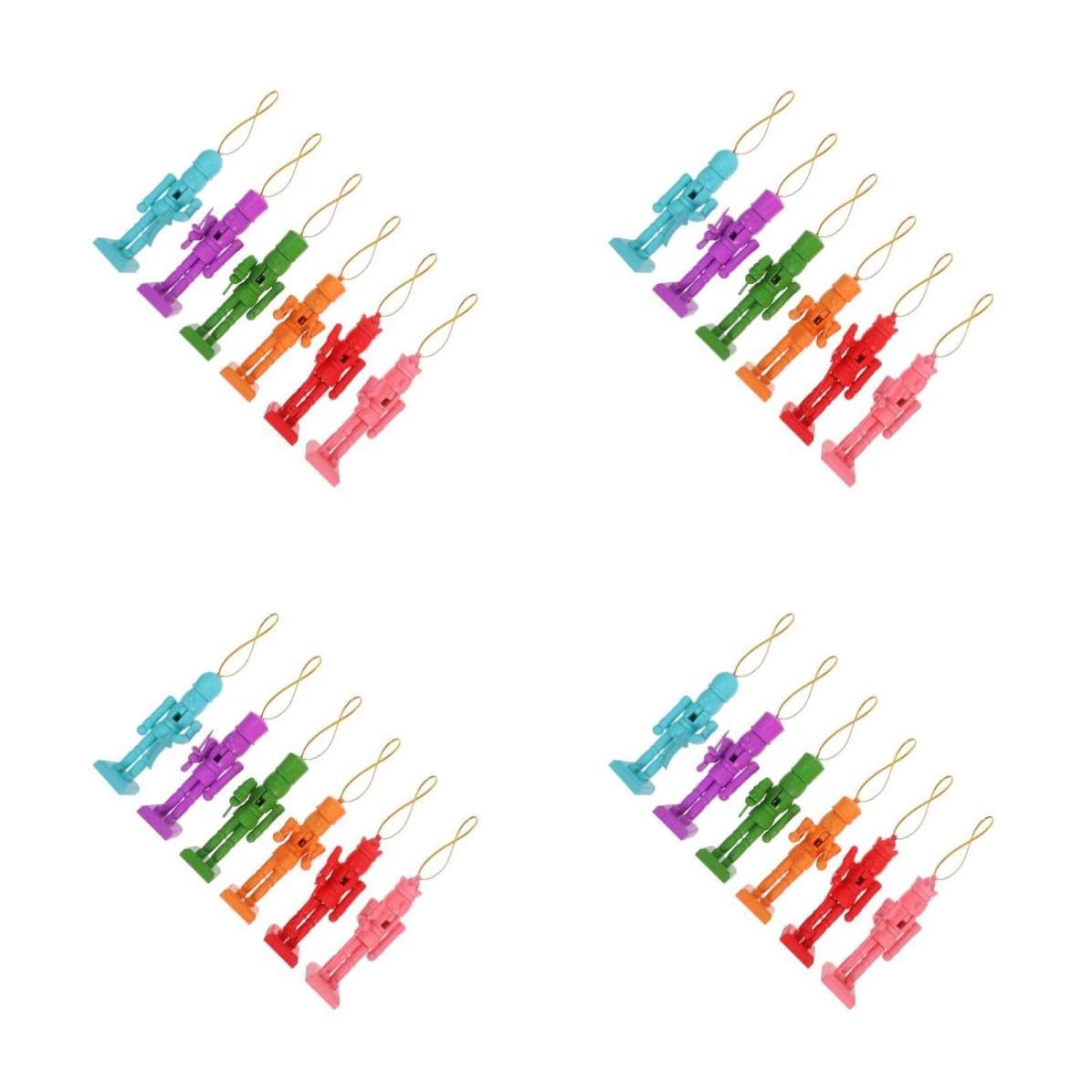 Toyvian 24 Piezas Cascanueces Navideños Colgantes de Madera, 12 Cm | Colores Brillantes, Estilo Clásico Festivo, para Árbol de Navidad y Ventana, Fácil de Colgar