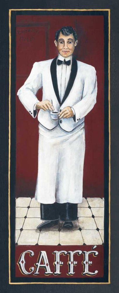 Feeling at home Toile encadrée avec boîte américaine, caffe-gorham-gregory-alimentaire-beaux-art-impression sur cadre en bois-vertical-106 x 43 cm