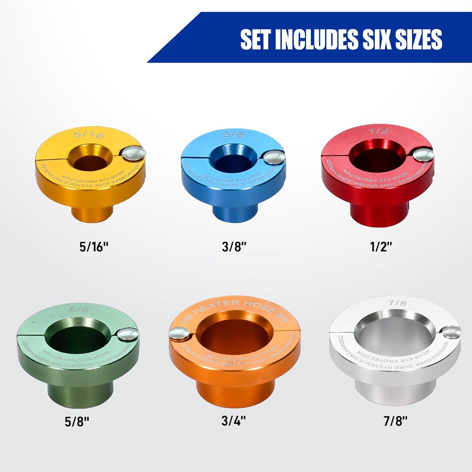 6 Size Durable Aluminum Fuel Line Disconnect Tools Work on Air Conditioning Lines and Quick Connect Fuel Lines