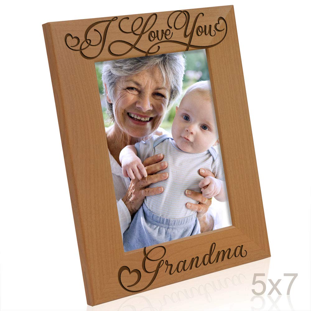 I Love You Grandma Picture Frame - Personalized Wood Frame -3
