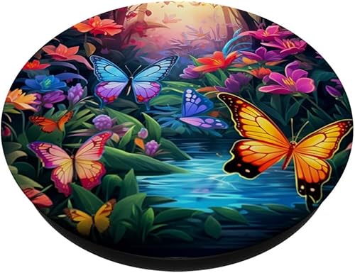 Miniatura 2 de Mariposas de colores en bosque mariposa PopSockets estándar PopGrip
