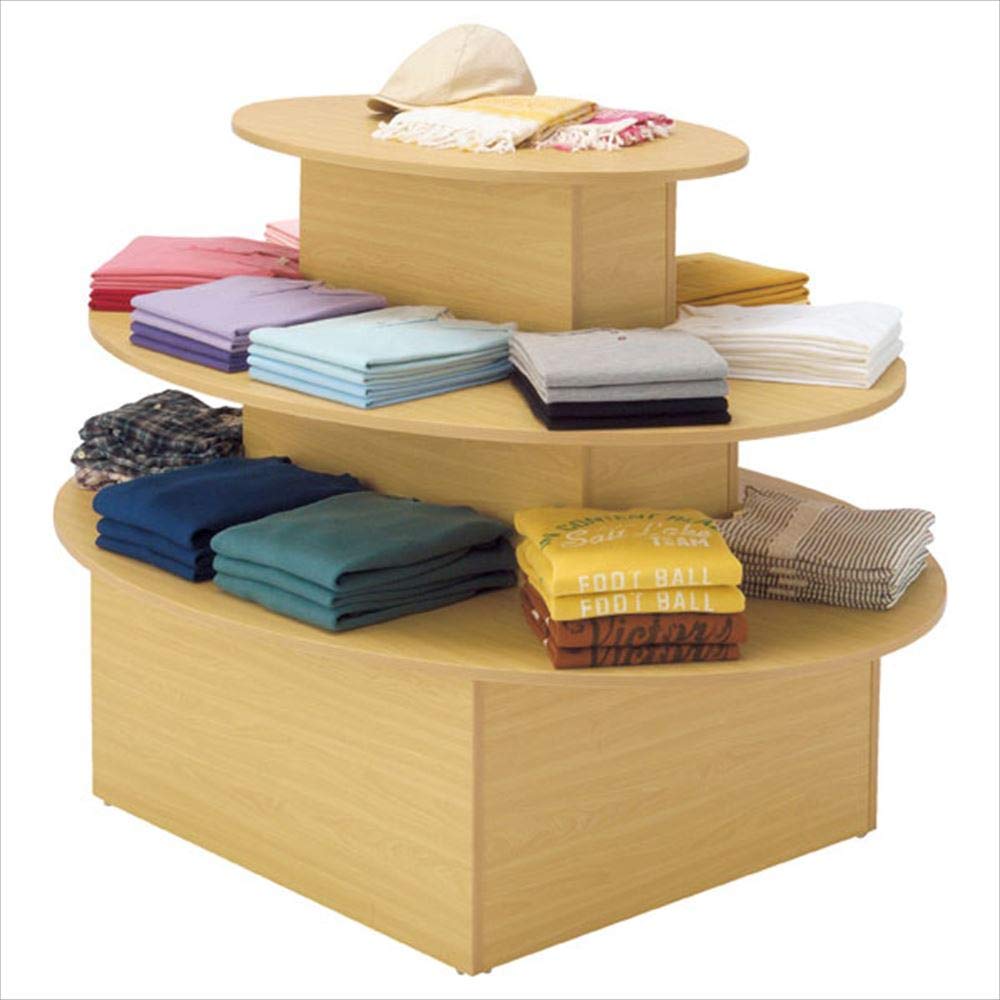 Amazon｜アイランド3段テーブル オーバル エクリュ 幅152.8×奥行122.3