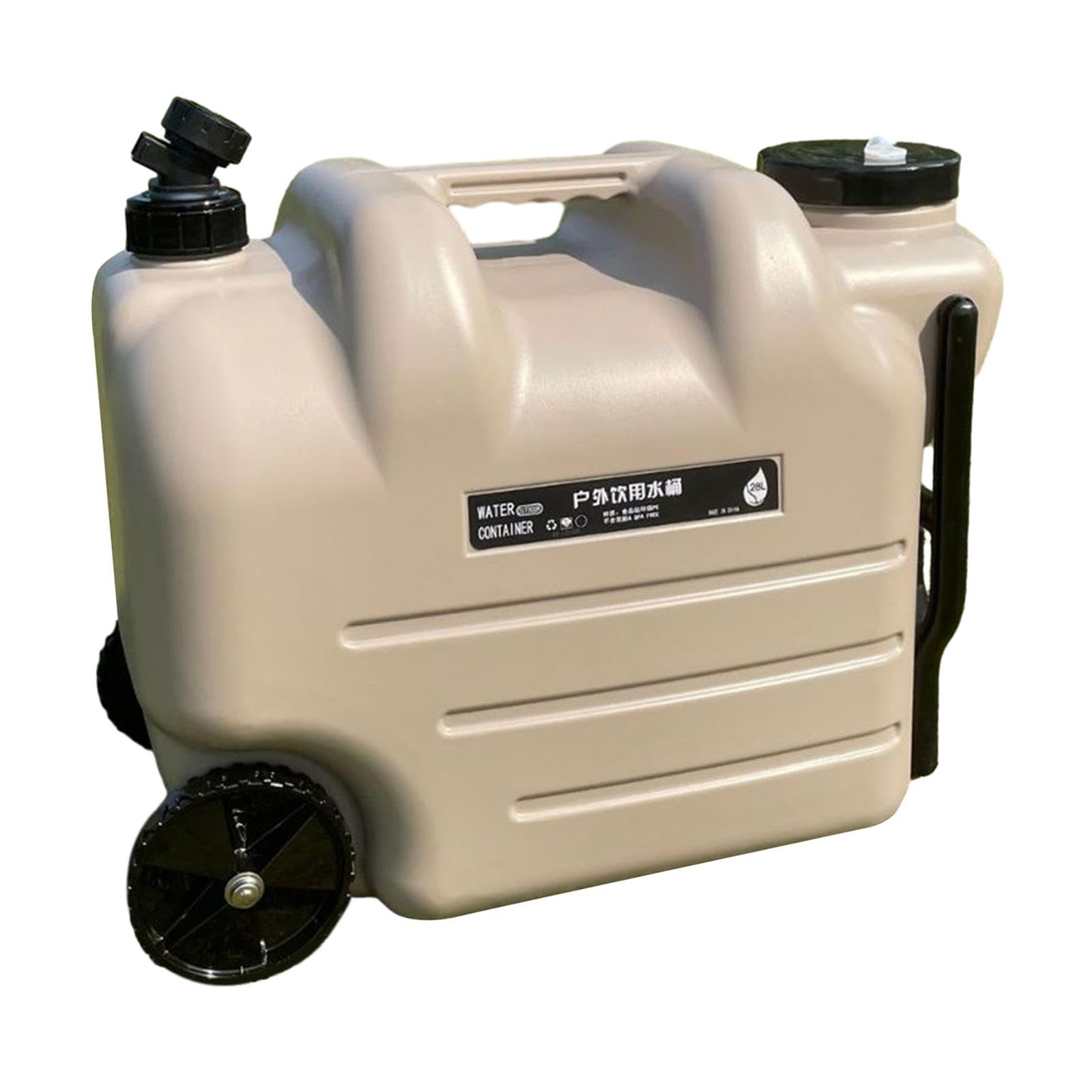B Baosity Contenedor de Agua Portátil Tanque de Almacenamiento de Agua para Bebidas con Grifo y Tapa de Rosca Fabricado Adecuado para Camping, Caqui