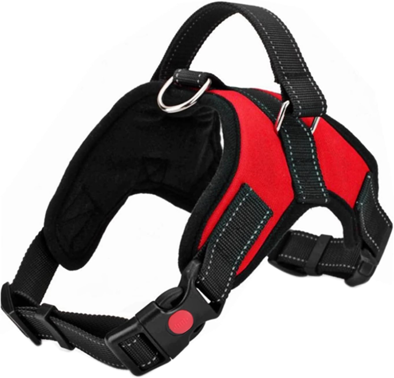 FYY Dog Harness No Pull, Breathable Adjustable Pet Vest, Reflective Oxford Easy Control Dog Harness with Sturdy Handle for Small Medium Large Dogs L-Red