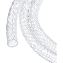 MECCANIXITY Braided Clear PVC Vinyl Tubing 1/2" ID 5/8" OD PVC Tube High Pressure Water Hose 100ft for Industrial Tubing, Pump, 12.7mm x 15.9mm